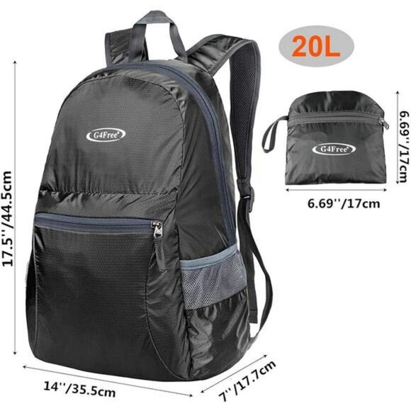 Lightweight Foldable Backpack 20L Packable Hiking Travel Daypack Unisex - Picture 3 of 7